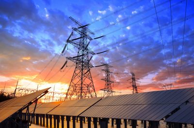 Pylon and photovoltaic panels