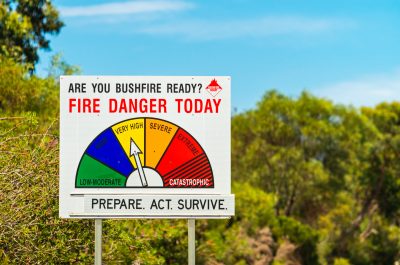 Fire Danger Status and bush fire ready sign