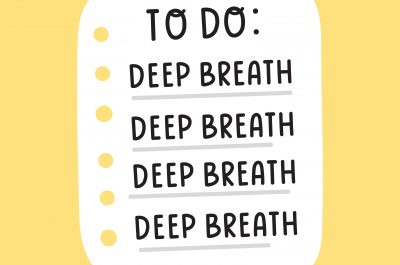 Hand drawn to do list: deep breathe.