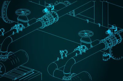 Pipes and valves illustration