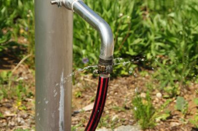 leaky connection of a garden hose.