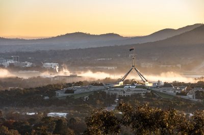 Sunrise at Parliament House Canberra