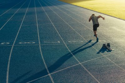 Sprinter running on track
