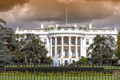 Panoramic view of the White House in Washington DC